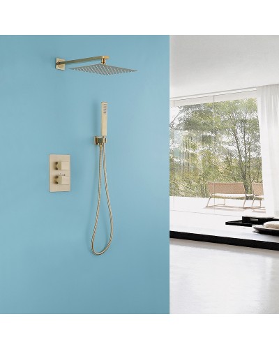 Душевая система Abber Daheim AF8251G с термостатом Золото матовое