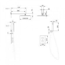Душевая система Abber Daheim AF8251G с термостатом Золото матовое