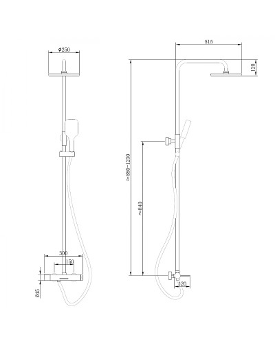 Душевая система Abber Emotion AF8816G Золото матовое