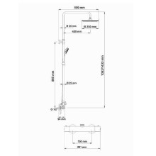Душевая система WasserKRAFT A13302 с термостатом Хром