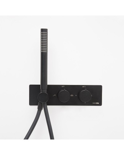 Душевая система WasserKRAFT A16160 Thermo с термостатом Черная матовая