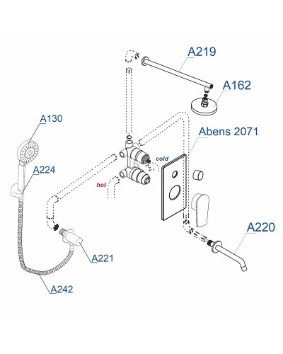 Душевая система WasserKRAFT A172071 Черная матовая