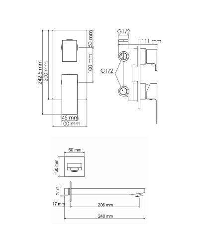 Душевая система WasserKRAFT A172071 Черная матовая