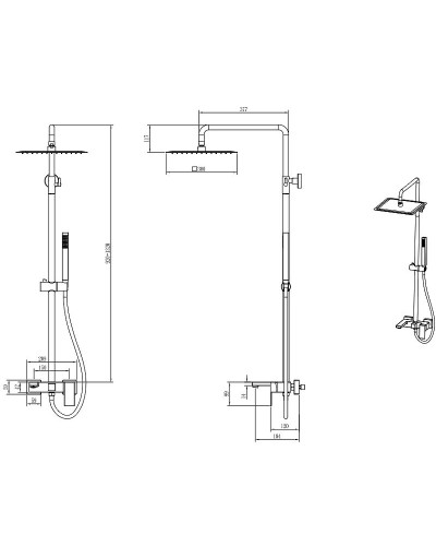 Душевая система Boheme Qubic 478-MG Золото матовое