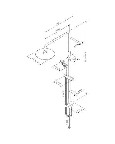 Душевая стойка 220 мм Am.Pm Gem F0790100