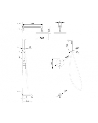 Душевая система Abber Wasser Kreis AF8117RG Розовое золото