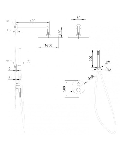 Душевая система Abber Wasser Kreis AF8118RG Розовое золото