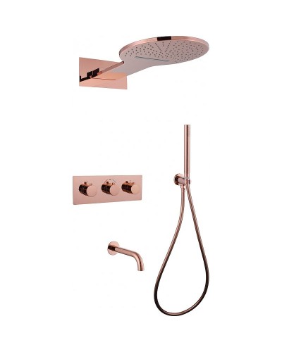 Душевая система Abber Wasser Kreis AF8150RG с термостатом Розовое золото