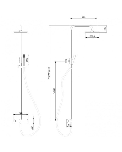 Душевая система Abber Wasser Kreis AF8160 с термостатом Хром
