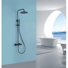 Душевая система Abber Wasser Kreis AF8160B с термостатом Черная матовая