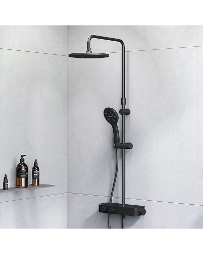 Душевая система AM.PM Inspire V2.0 F0750A422 с термостатом Черная матовая