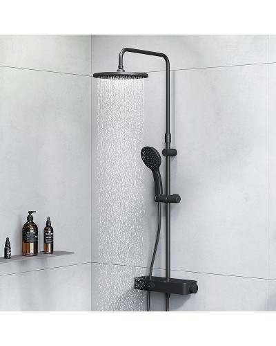 Душевая система AM.PM Inspire V2.0 F0750A422 с термостатом Черная матовая