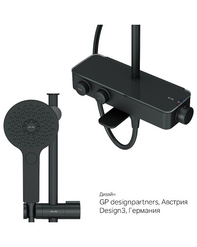 Душевая система AM.PM Inspire V2.0 F0750A522 с термостатом Черная матовая