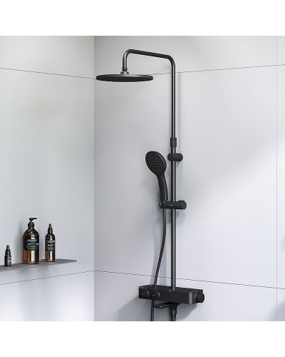 Душевая система AM.PM Inspire V2.0 F0750A522 с термостатом Черная матовая