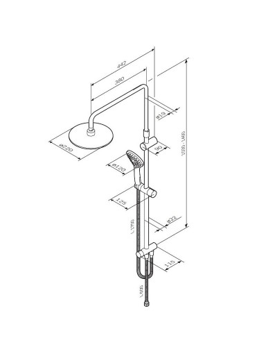 Душевая система AM.PM Like F0780022 Черная матовая