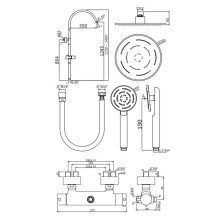 Душевая система 200 мм Jaquar Florentine FLR-CHR-5653SHK