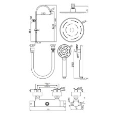 Душевая система 200 мм Jaquar Florentine FLR-CHR-5653SHK