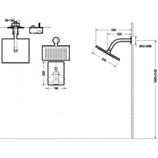 Душевой комплект 253 мм Bravat Phillis F856101C-B-ENG