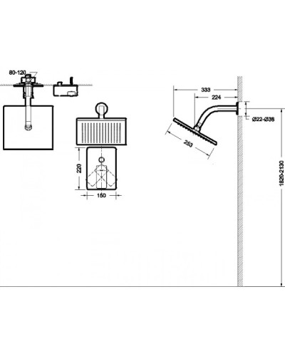 Душевой комплект 253 мм Bravat Phillis F856101C-B-ENG