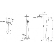 Душевая система 220 мм Bravat Waterfall F939114C-A2-RUS