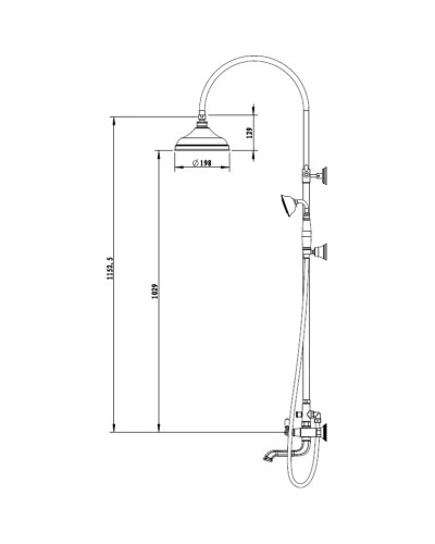 Душевая система 198 мм Bravat Art F65193AR-A3-RUS