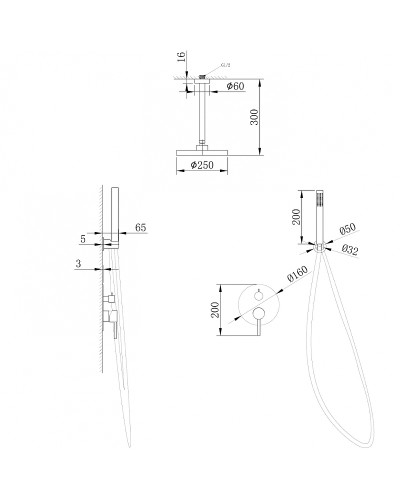 Душевая система Abber Emotion AF8821G Золото матовое