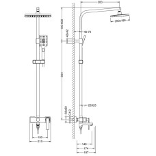 Душевая система 260х188 мм Timo Torne SX-4320/02