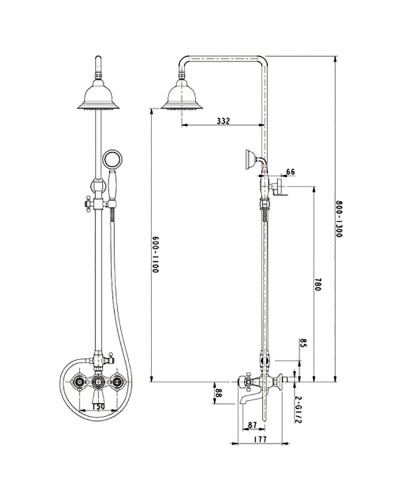 Душевая система 160 мм Timo Nelson SX-90 orb