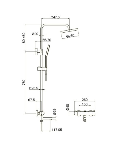 Душевая система 260 мм Timo Saona SX-1010/00
