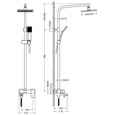 Душевая система 200 мм Timo Selene SX-2013/00