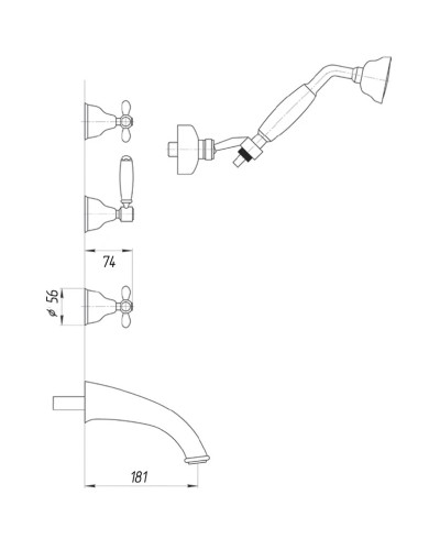 Душевой комплект Migliore Princeton Plus ML.PRP-8018.CR