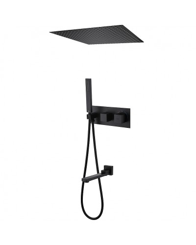 Душевая система Abber Daheim AF8254B с термостатом Черная матовая