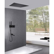 Душевая система Abber Daheim AF8254B с термостатом Черная матовая