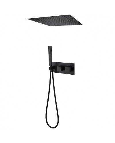 Душевая система Abber Daheim AF8255B с термостатом Черная матовая