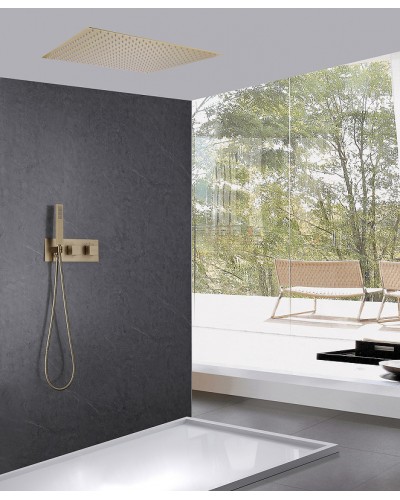 Душевая система Abber Daheim AF8255G с термостатом Золото матовое