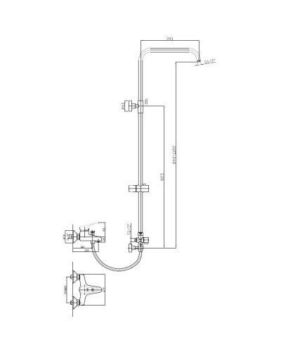 Душевая стойка 200 мм Orange Classic M71-933cr