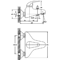 Душевая стойка 188 мм Orange Tony M56-933cr