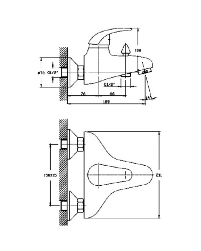 Душевая стойка 188 мм Orange Tony M56-933cr