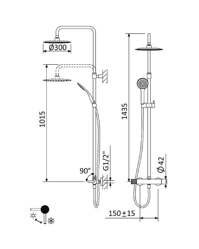 Душевая система Cezares Leaf LEAF-CDA-30-L-01 Хром