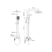 Душевая система Wonzon & Woghand, Брашированное золото (WW-88047068-BG)