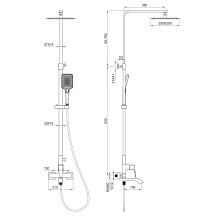 Душевая система Wonzon & Woghand, Черный матовый (WW-88047072-MB)