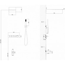 Душевая система Abber Rund AF8753B с термостатом Черная матовая