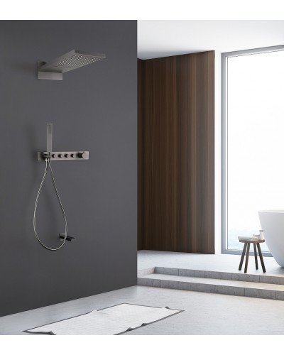 Душевая система Abber Rund AF8753NG с термостатом Никель