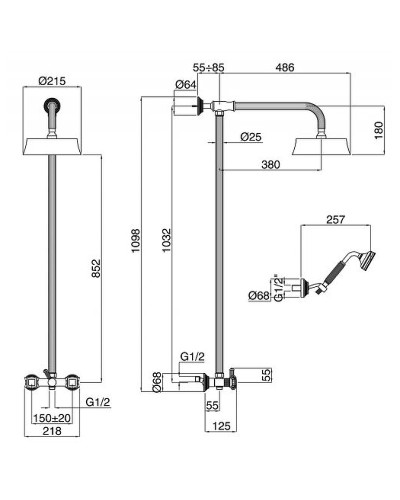 Душевая система Cezares Olimp OLIMP-CD-01-Sw Хром