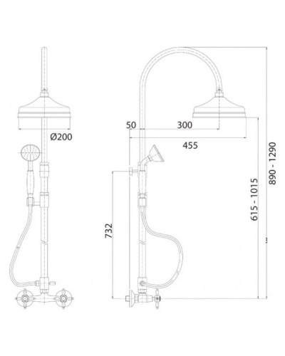 Душевая колонна бронза Cezares Atlantis-Nostalgia ATLANTIS-NOSTALGIA-CD-02