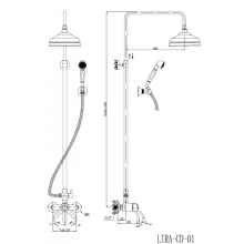 Душевая стойка со смесителем для верхнего и ручного душа CEZARES LIRA-C-CD-02