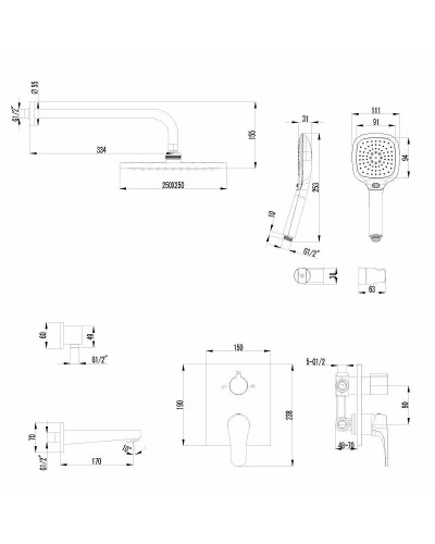 Душевая система Lemark Shift LM4322C Хром