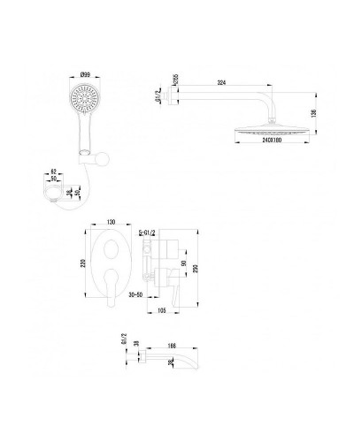 Душевая система Lemark Atlantiss LM3222C Хром