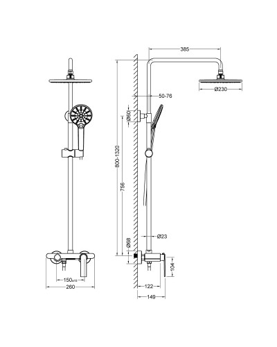 Душевая система 230 мм Timo Anni SX-2710/03