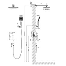 Душевой комплект 300х200 мм Timo Helmi SX-4069/03SM